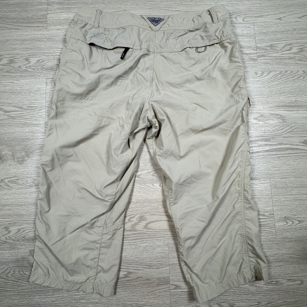 Columbia‎ Women's PFG Pants Khaki 12 Omni-Shade Fishing Hiking Cargo Lightweight - Picture 7 of 12
